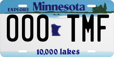 MN license plate 000TMF