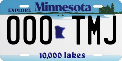 MN license plate 000TMJ