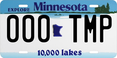 MN license plate 000TMP