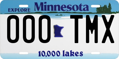 MN license plate 000TMX