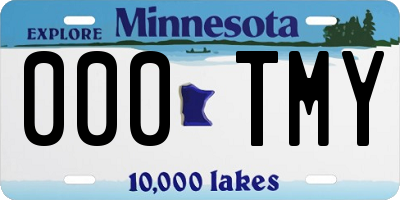 MN license plate 000TMY