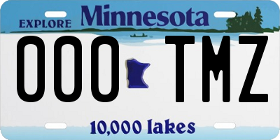 MN license plate 000TMZ