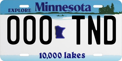 MN license plate 000TND