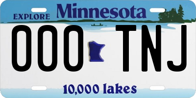 MN license plate 000TNJ