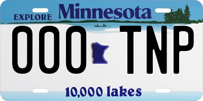 MN license plate 000TNP
