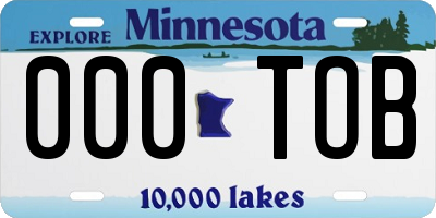 MN license plate 000TOB