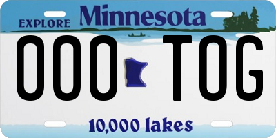 MN license plate 000TOG