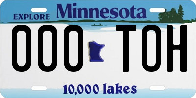 MN license plate 000TOH