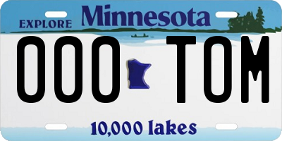 MN license plate 000TOM