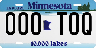 MN license plate 000TOQ