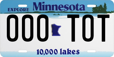 MN license plate 000TOT