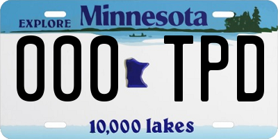 MN license plate 000TPD