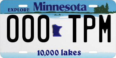 MN license plate 000TPM