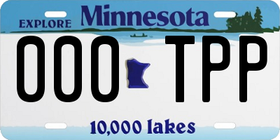 MN license plate 000TPP