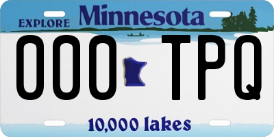 MN license plate 000TPQ