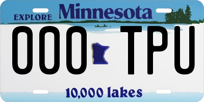 MN license plate 000TPU