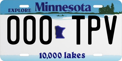 MN license plate 000TPV