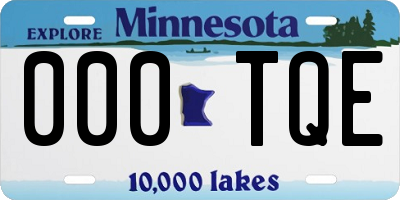 MN license plate 000TQE