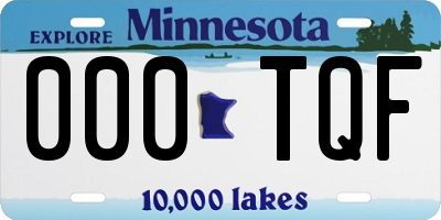 MN license plate 000TQF