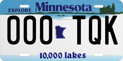 MN license plate 000TQK