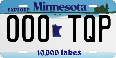 MN license plate 000TQP