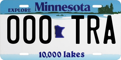 MN license plate 000TRA