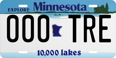 MN license plate 000TRE