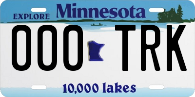 MN license plate 000TRK
