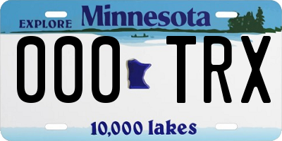 MN license plate 000TRX