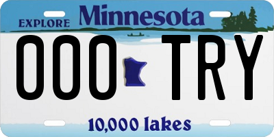 MN license plate 000TRY