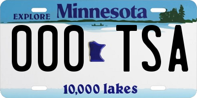 MN license plate 000TSA