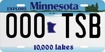 MN license plate 000TSB