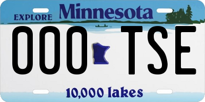MN license plate 000TSE