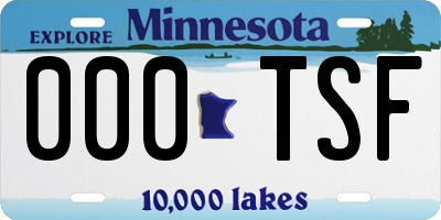 MN license plate 000TSF