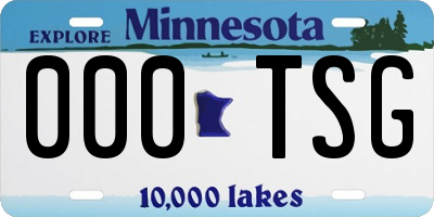 MN license plate 000TSG