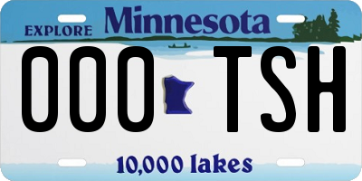 MN license plate 000TSH
