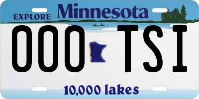 MN license plate 000TSI