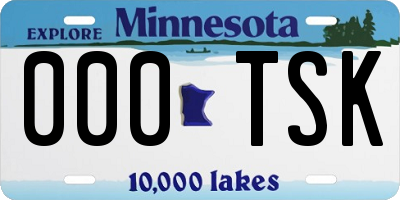MN license plate 000TSK