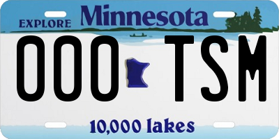 MN license plate 000TSM
