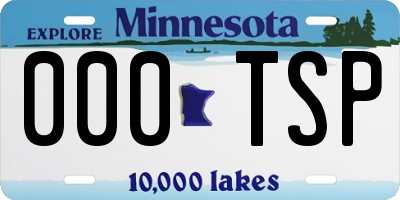 MN license plate 000TSP