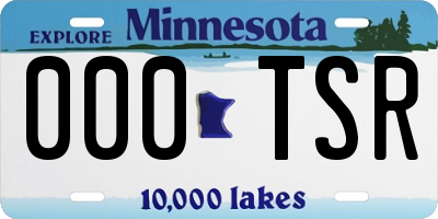 MN license plate 000TSR