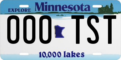 MN license plate 000TST