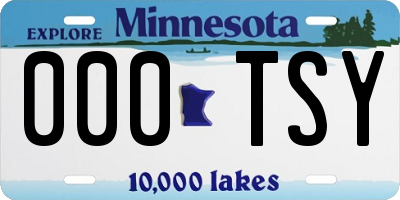 MN license plate 000TSY