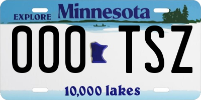 MN license plate 000TSZ