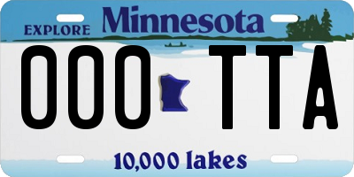 MN license plate 000TTA