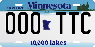 MN license plate 000TTC