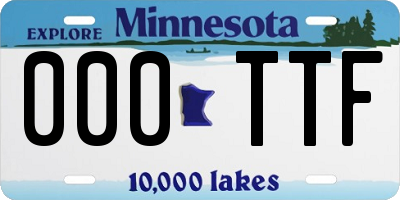 MN license plate 000TTF