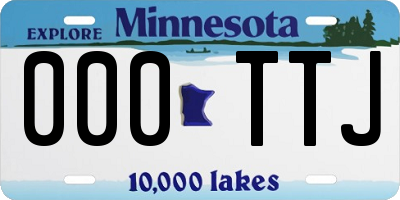 MN license plate 000TTJ