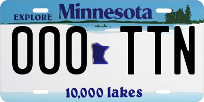 MN license plate 000TTN