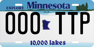 MN license plate 000TTP